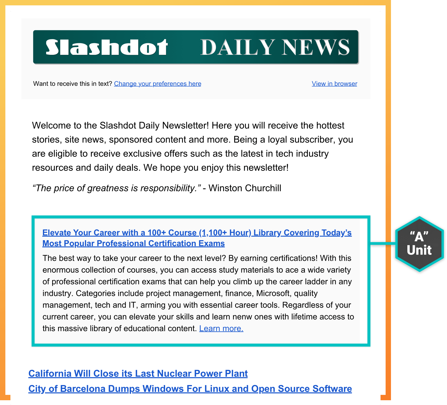 Slashdot Newsletter